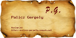 Palicz Gergely névjegykártya